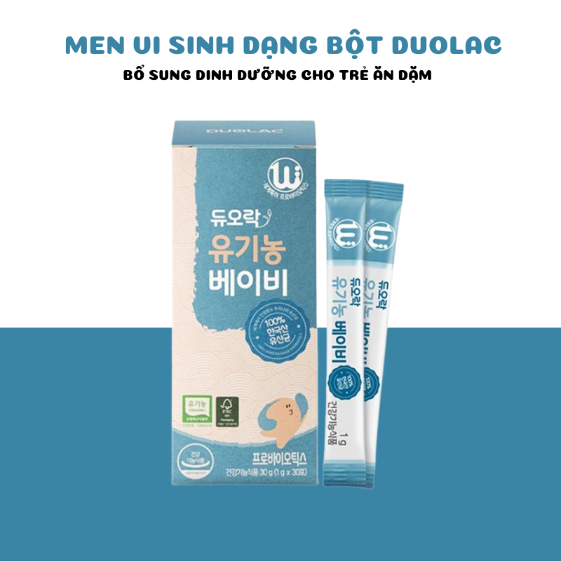 Thực phẩm bảo vệ sức khỏe DUOLAC Organic Baby- Cho trẻ từ 1 THÁNG TUỔI - Men vi sinh màu Xanh Lam