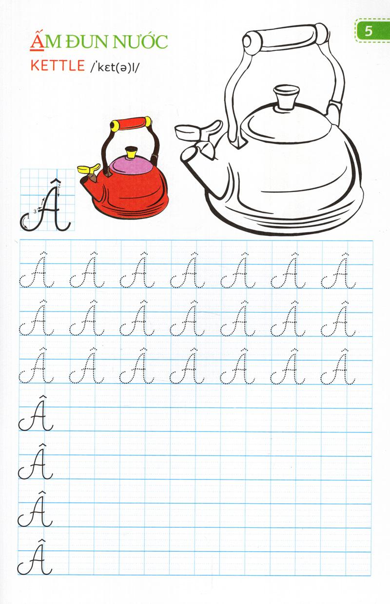 Sách Tập Viết Chữ Đẹp &amp; Tô Màu - Kiểu Chữ Hoa (Khổ Nhỏ)