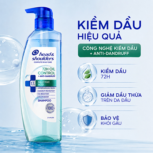 Dầu gội Head Shoulders Complete Scalp Care 72H (480g) - Hàng chính hãng