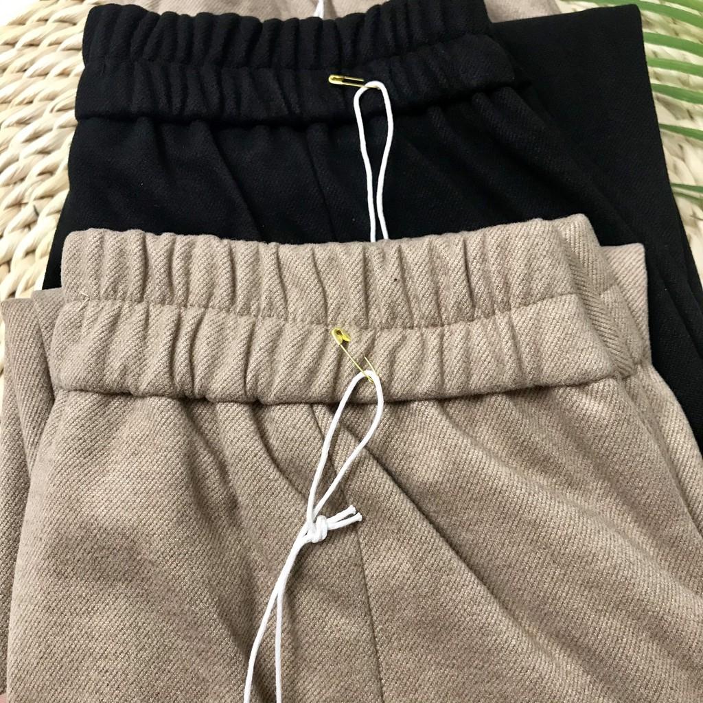Quần baggy nữ ERIS chất dạ cao cấp lưng chun cạp cao siêu đẹp