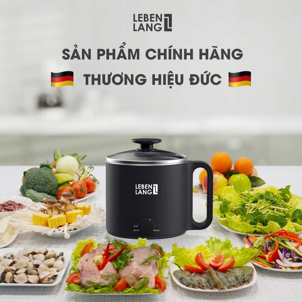 Nồi lẩu điện mini đa năng Lebenlang LBEC0808 1500ml - Hàng chính hãng