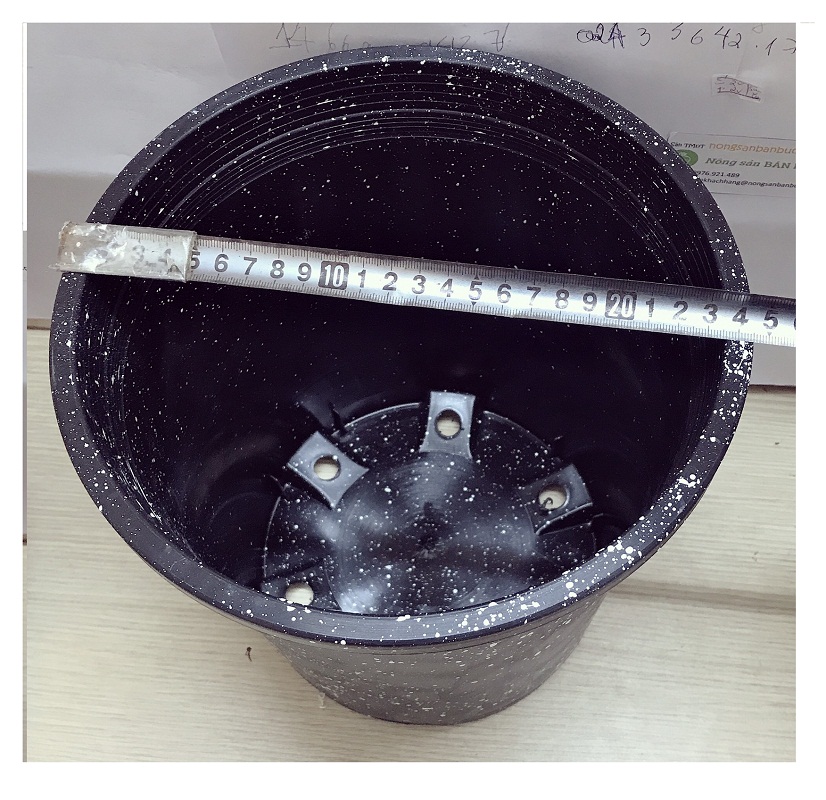 10 Chậu Nhựa Giả Đá Đen size 3