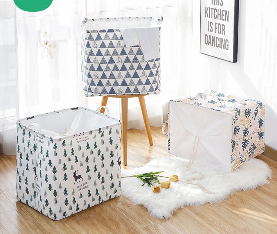 Combo Túi Bạt Đựng Quần Áo, Chăn Mền [CHỌN 1C, COMBO 2C] (Giao Ngẫu Nhiên) Chống Thấm Nước, Bộ Giỏ Sọt Đựng Đồ Dơ Họa Tiết Vintage