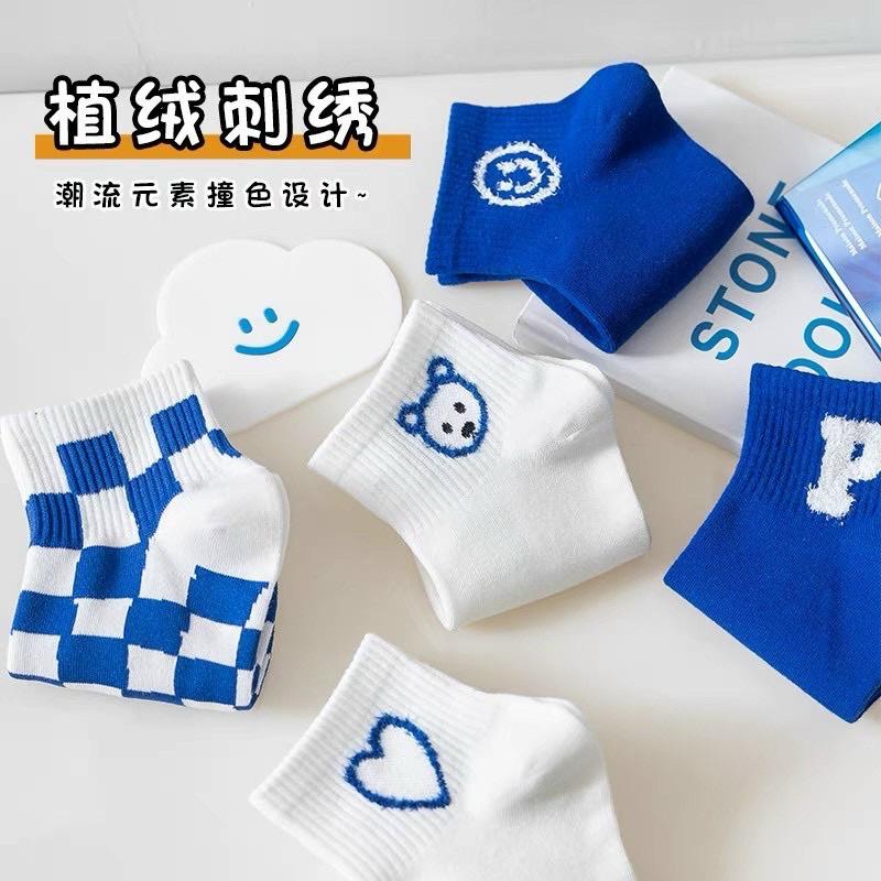 Sét 5 đôi -10 đôi tất gấu xanh coban mẫu mới hot hit