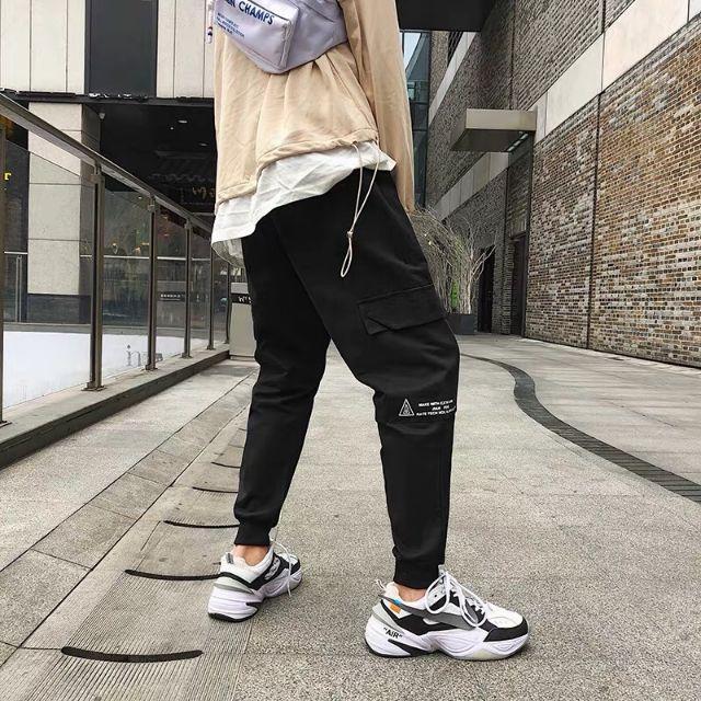 Quần jogger quần kaki túi bên hông nam nữ mặc sizr M L XL