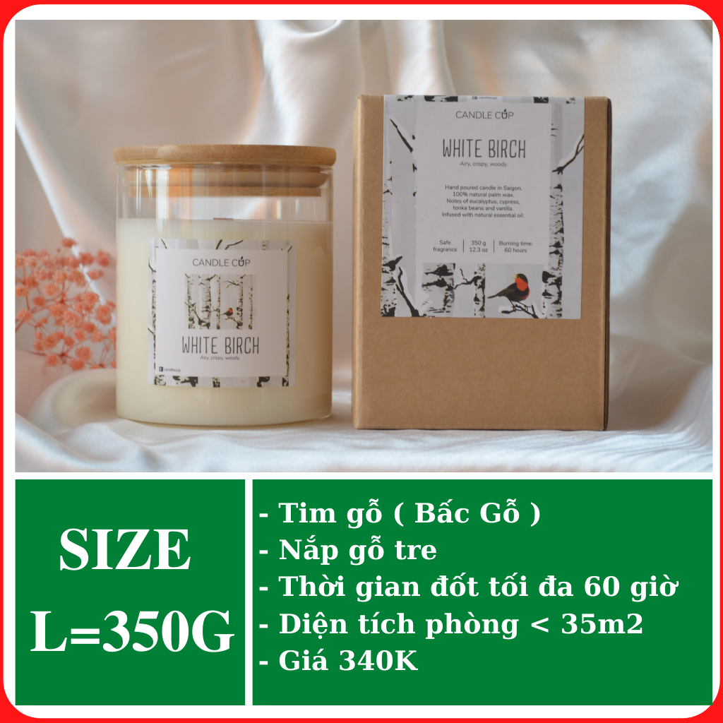 Nến thơm AGAYA (Candle Cup) mùi White Birch - Nến thơm tinh dầu thiên nhiên mùi tươi mát ấm áp - Top 3 best sell