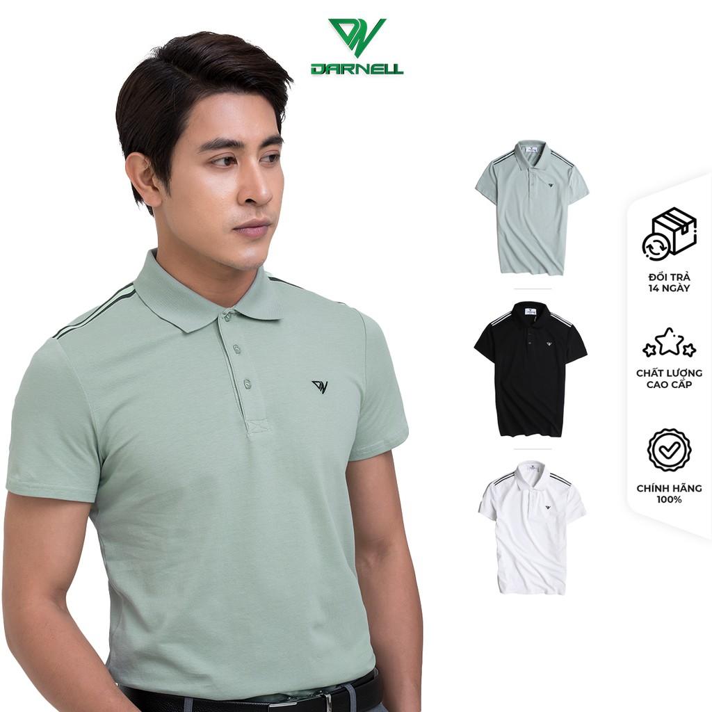 Áo thun polo nam cao cấp họa tiết kẻ vai chất cotton mềm mịn thấm hút mồ hôi chính hãng DARNELL DN01