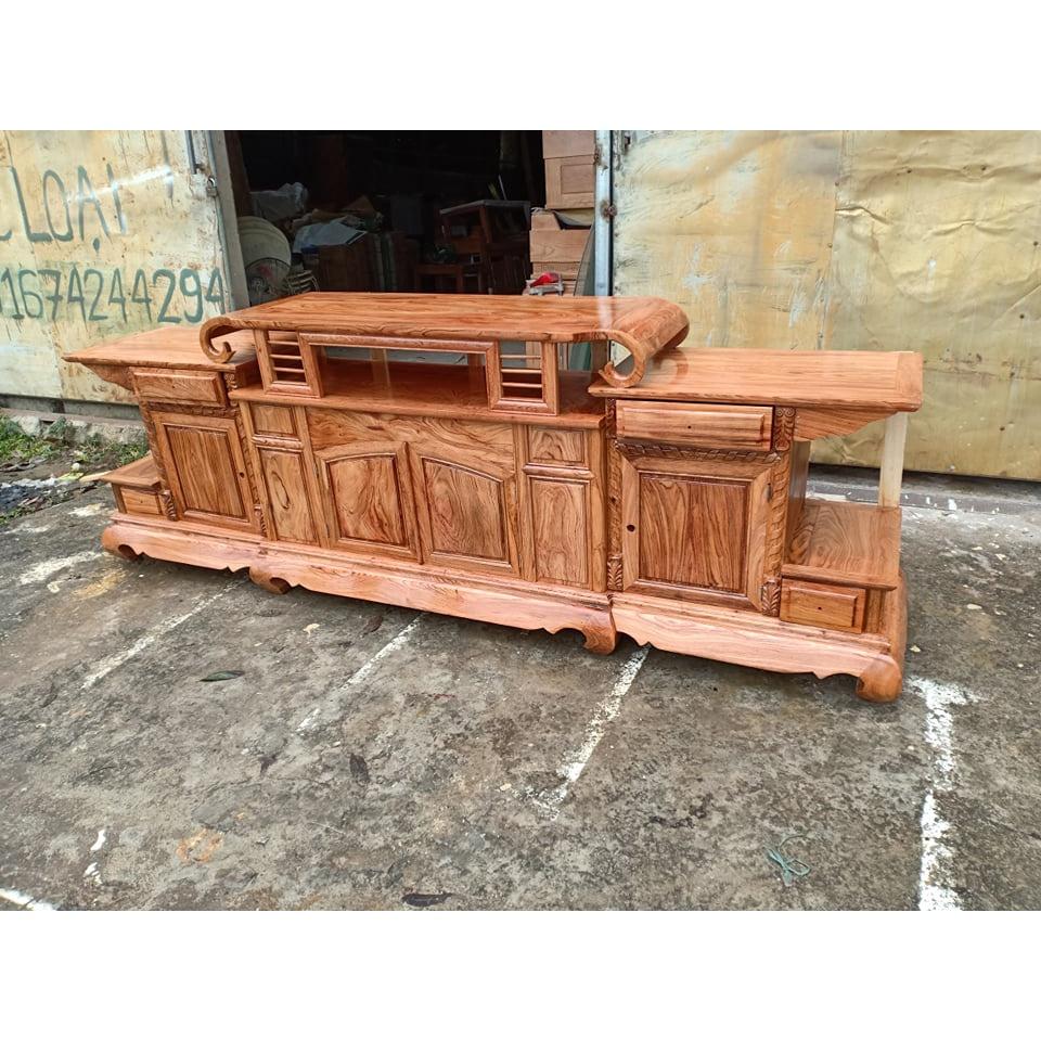 Kệ tivi gỗ hương đá 2m4