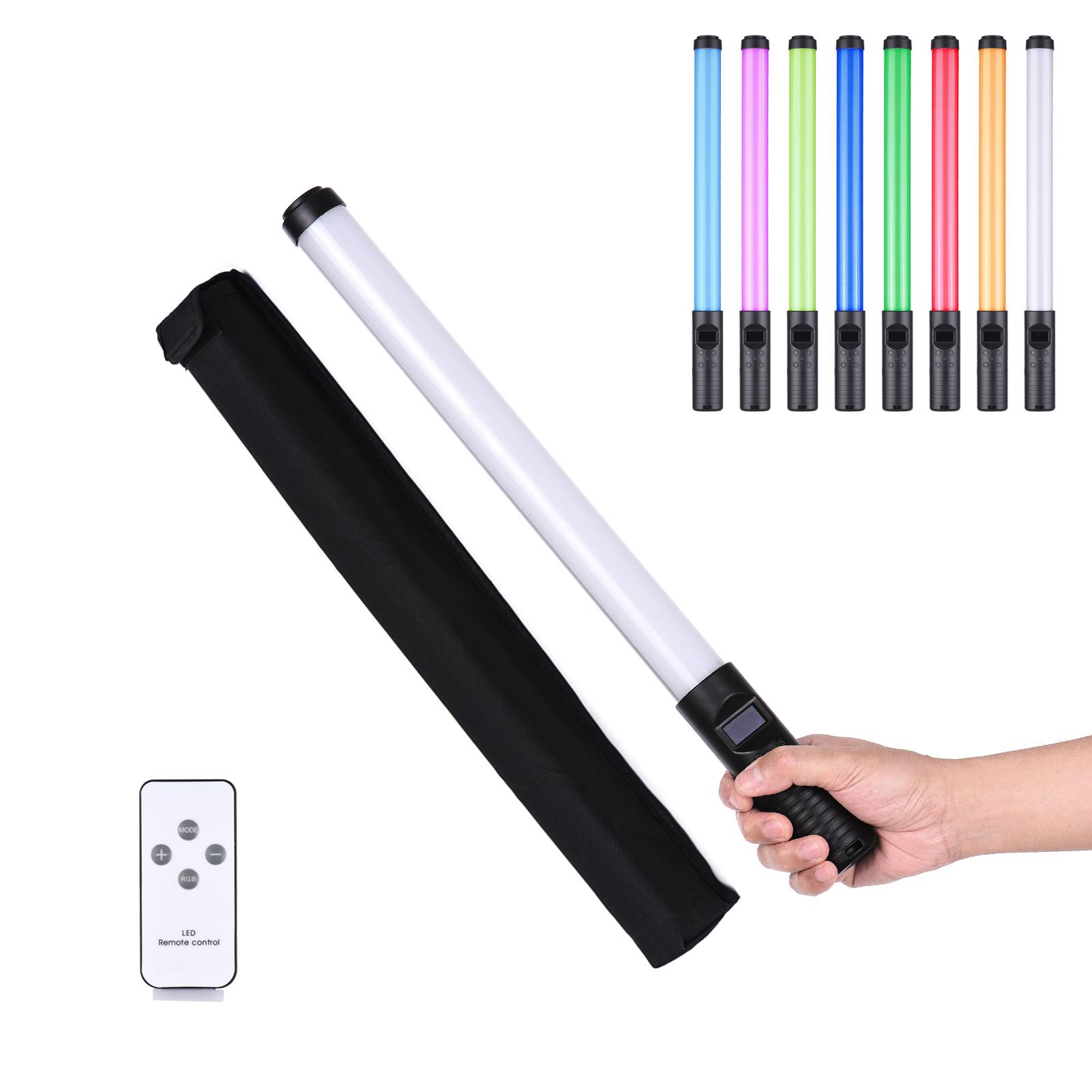 Đũa phép Đèn LED chụp ảnh Nhiệt độ hai màu 3000K-6500K Độ sáng có thể thay đổi 20W cầm tay RGB đầy màu sắc