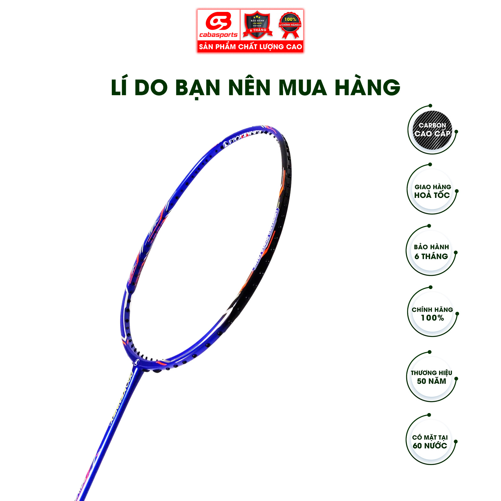 Vợt cầu lông chính hãng thể thao carbon công thủ toàn diện ProKennex Power Pro 709 (1 cây) - Chưa đan lưới