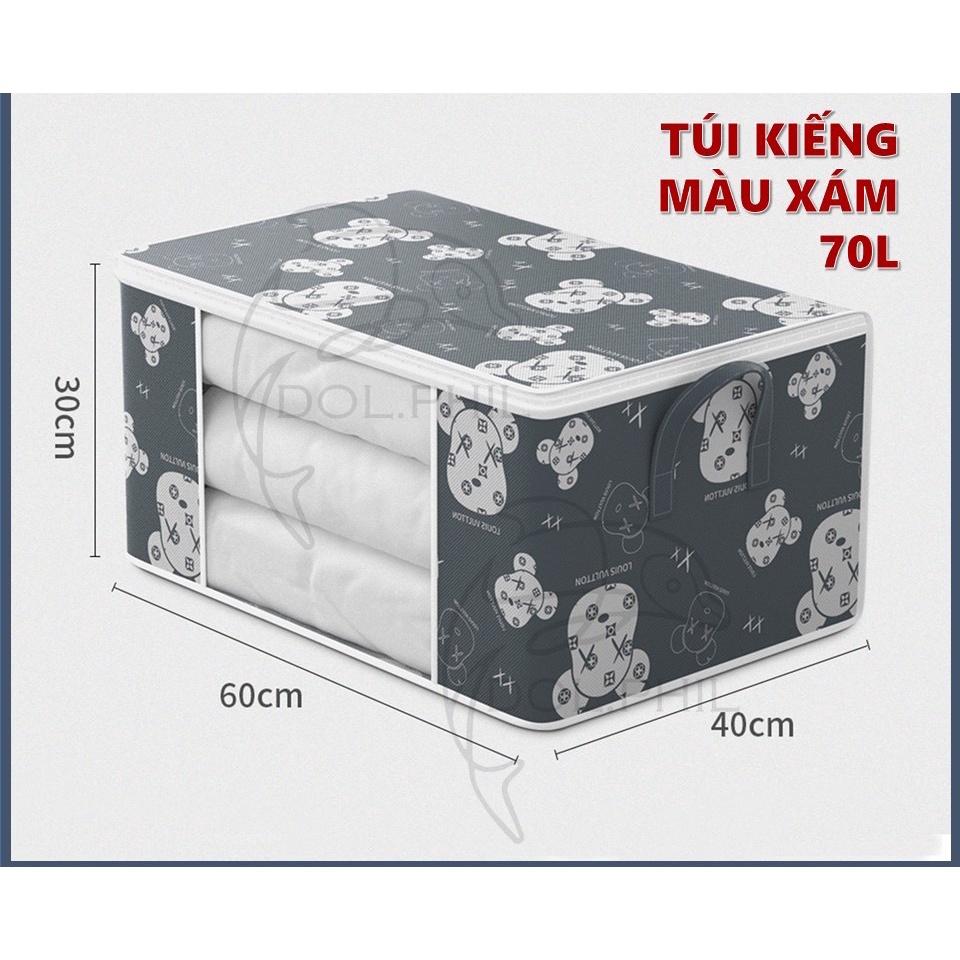 Túi Đựng Chăn Màn Cỡ Lớn BÀO NGƯ Túi Vải Đựng Đồ Có Nắp Dây Kéo 2 Chiều In Họa Tiết Đẹp Sắc Nét Tiện Dụng