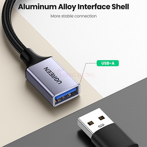 Cổng chuyển đổi Ugreen USB-C to USB 3.0 OTG Cable Alu Case with Braid US378 70889 - Hàng chính hãng