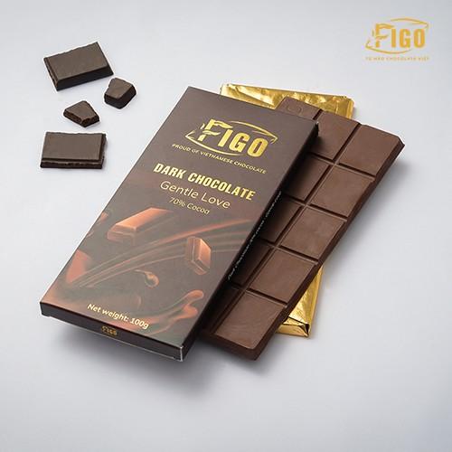 Socola đen nguyên chất 70% Cacao ít đường Thanh 100gr | Dark Chocolate 70% Cacao Figo Ăn kiêng, Giảm cân