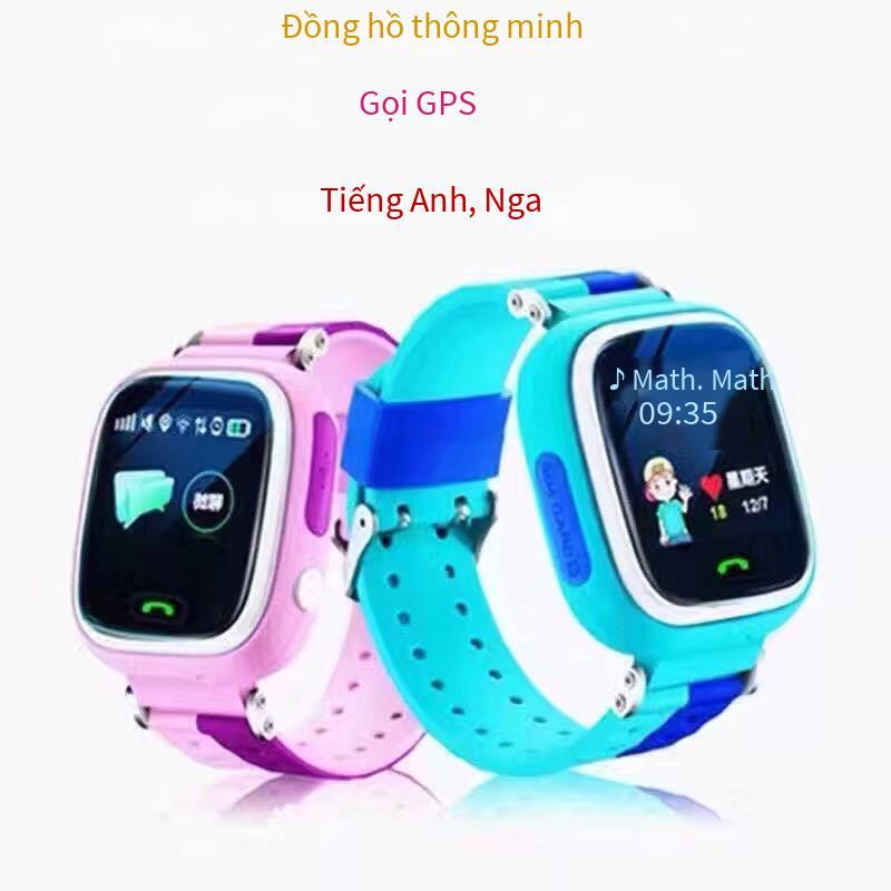 Phong cách mới nhất cung cấp Q50 Nga Tiếng Anh phiên bản hải ngoại Q90 cảm ứng GPS cho trẻ em Đồng hồ định vị đồng hồ điện thoại