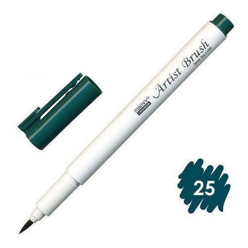 Combo 4 bút lông đầu cọ viết calligraphy Marvy Artist Brush 1100 - UP.PENS Collection -Green Colors 1