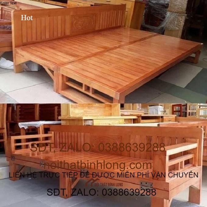 ghế gấp thành giường 1m6 x 2m gỗ xoan ta