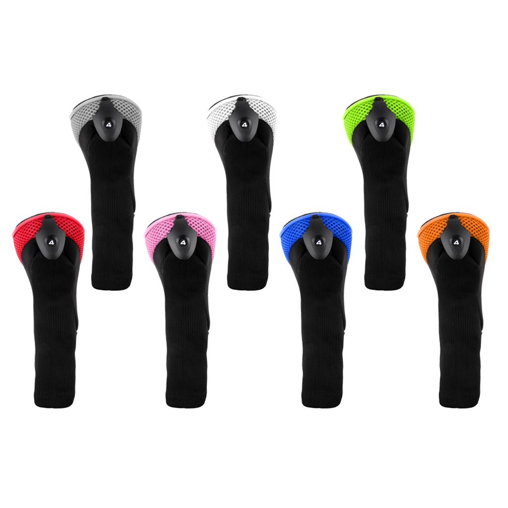 2X Mesh Long Neck Golf Club Headgear Golf Hybrid Ut Headcover