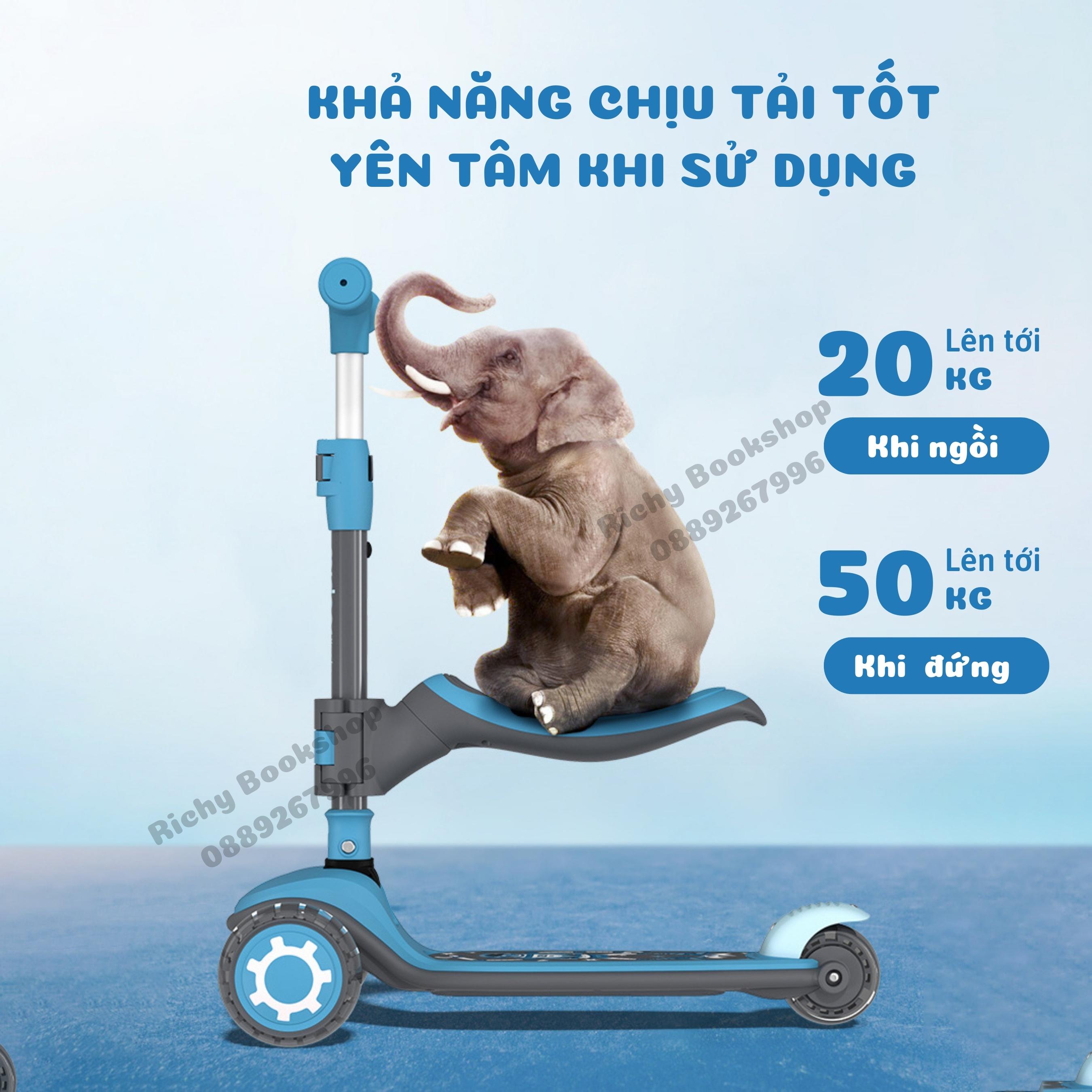 Xe Scooter Mideer Scooter 2 in 1 - Xe Scooter Cao Cấp 3 Bánh Phát Sáng Gấp Gọn