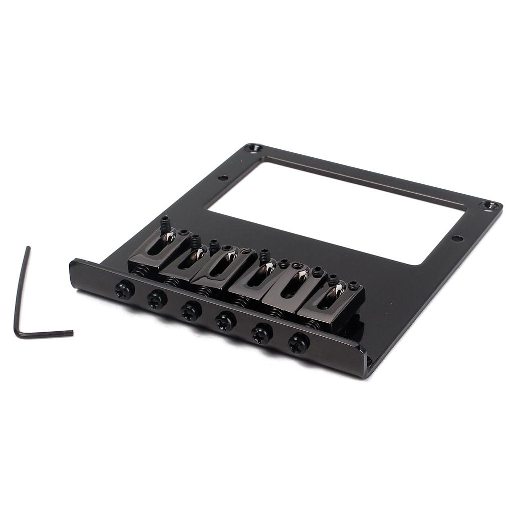 Electric Guitar Bridge 6 Square Saddle for TL Guitar Humbucker Black Durable