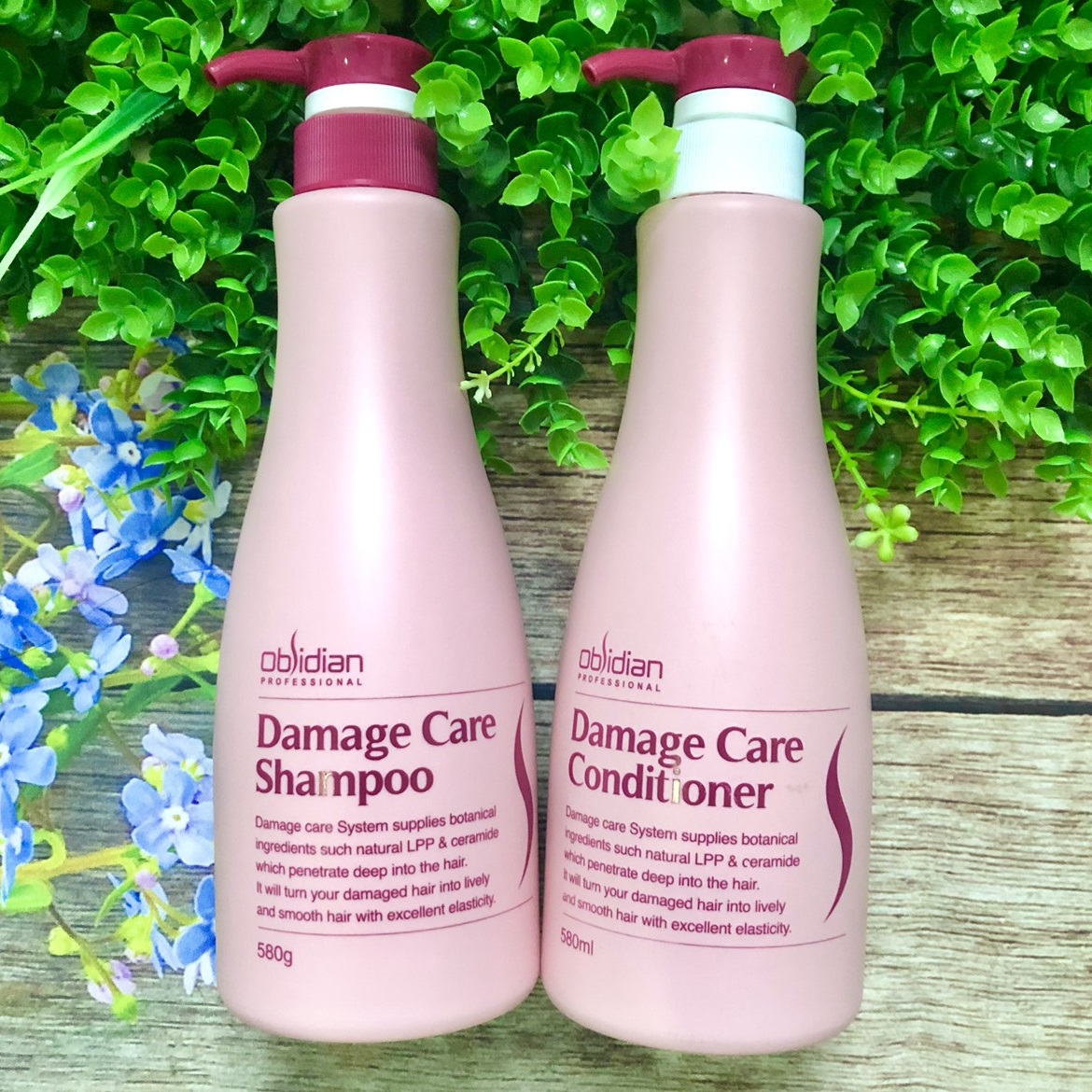 Dầu gội xả Obsidian Demage Care Shampoo and Conditioner tái tạo tóc hư tổn Hàn Quốc 580ml