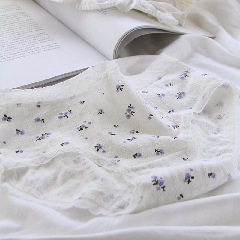 Quần Lót Cotton Co Dãn 4D Diên Vĩ Hoa Tím