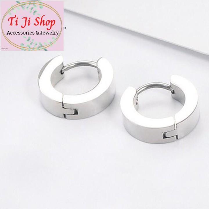 BÔNG TAI INOX KHOEN TRÒN BẢNG VUÔNG ĐẸP CÁ TÍNH -