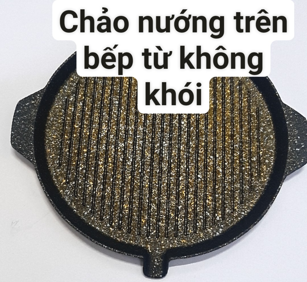 Khay nướng  không khói vân đá Rainy 5 lớp chống dính dùng được cho bếp từ, đường kính 28cm