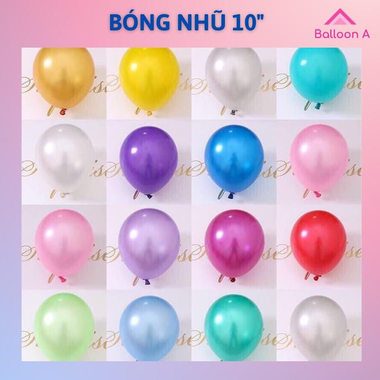 100 vỏ bóng bay nhũ 10 inch, bóng bay trang trí sinh nhật tiệc cưới hội nghị