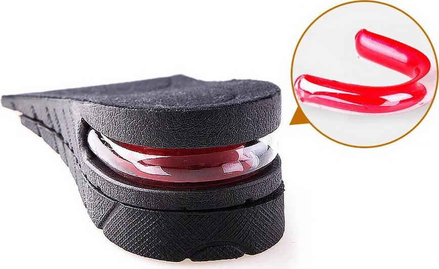 Lót Giày Tăng Chiều Cao Không Khí Nửa Bàn 2 Lớp - Đen