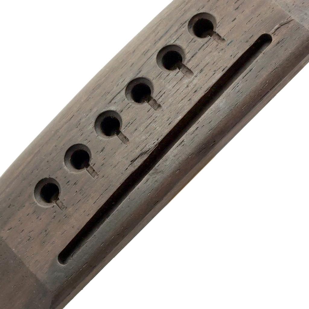 6 String Rosewood Guitar Bridge with Bone Bridge Pins Saddle Nut Tuning Pegs