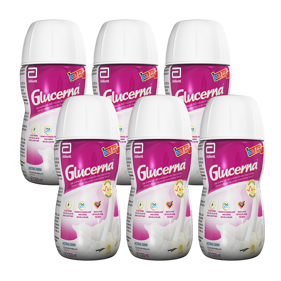 Combo 6 Chai Sữa Nước Abbott Glucerna Vani 220ml