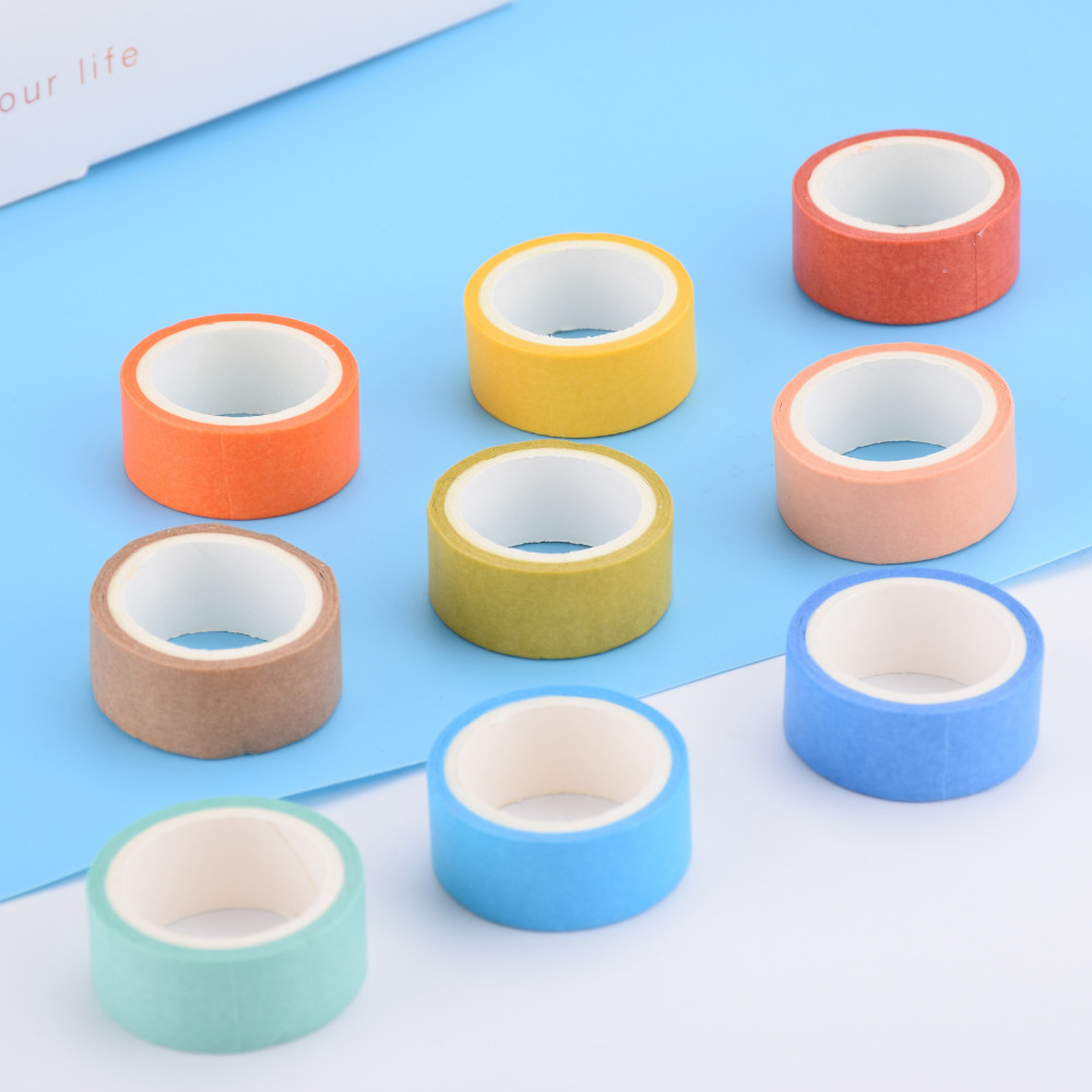 Combo 3 Cuộn Băng Keo Trang Trí Washi Tape Rainbow Màu Ngẫu Nhiên Khác Nhau 3.5cm x 1.5cm - Giao Ngẫu Nhiên Theo Nhóm Màu