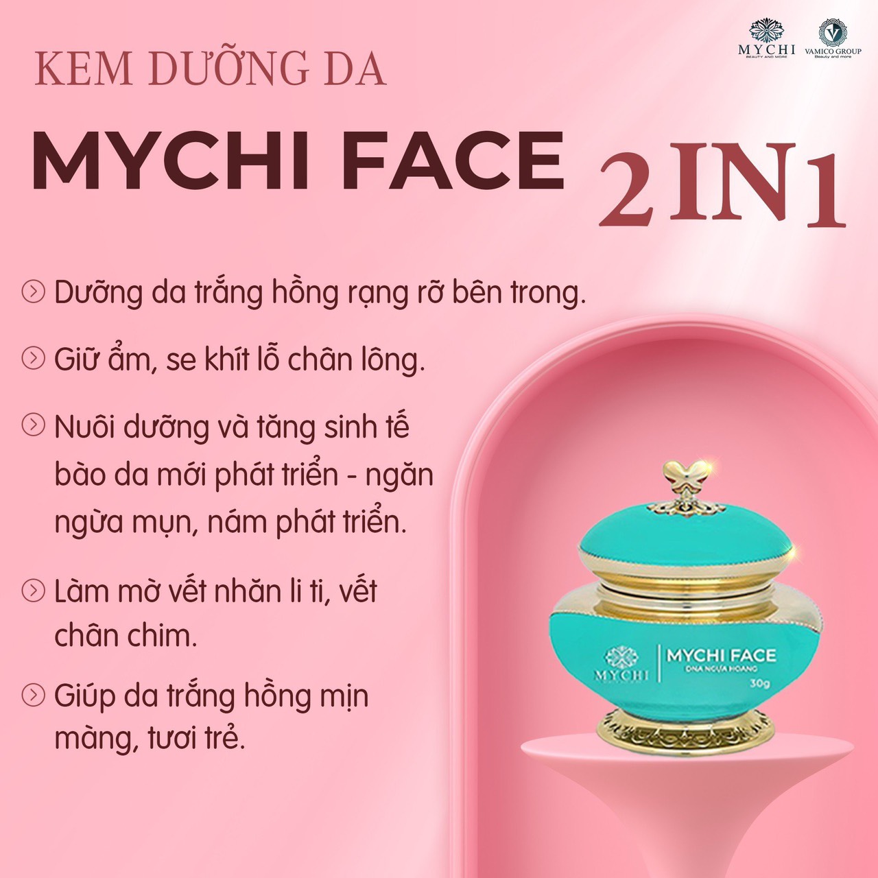 (Tặng kem body Mychi 235k) 2h Kem dưỡng da mặt Mychi Face