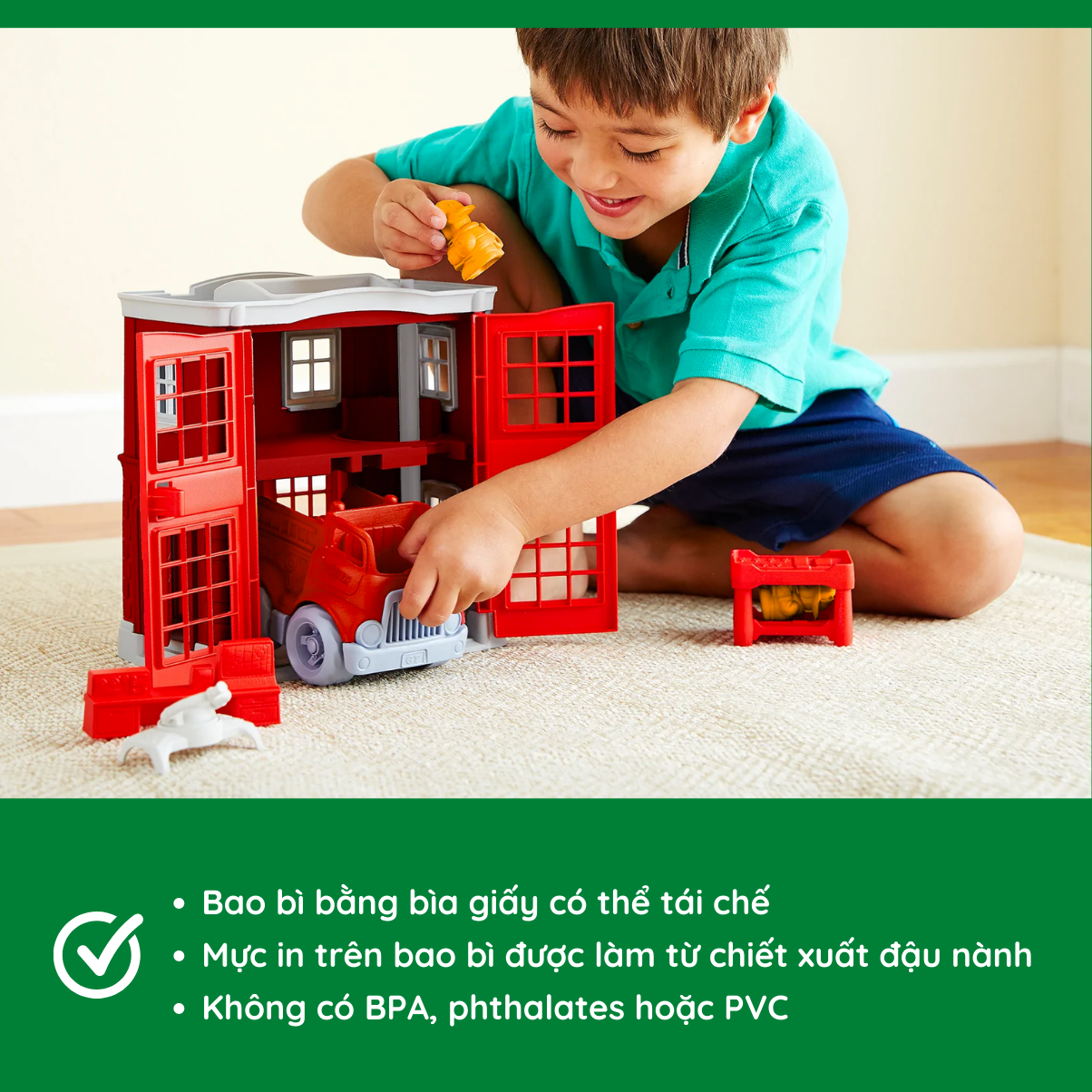 Bộ Đồ Chơi Trạm Cứu Hỏa Green Toys Cho Bé Từ 2-6 Tuổi