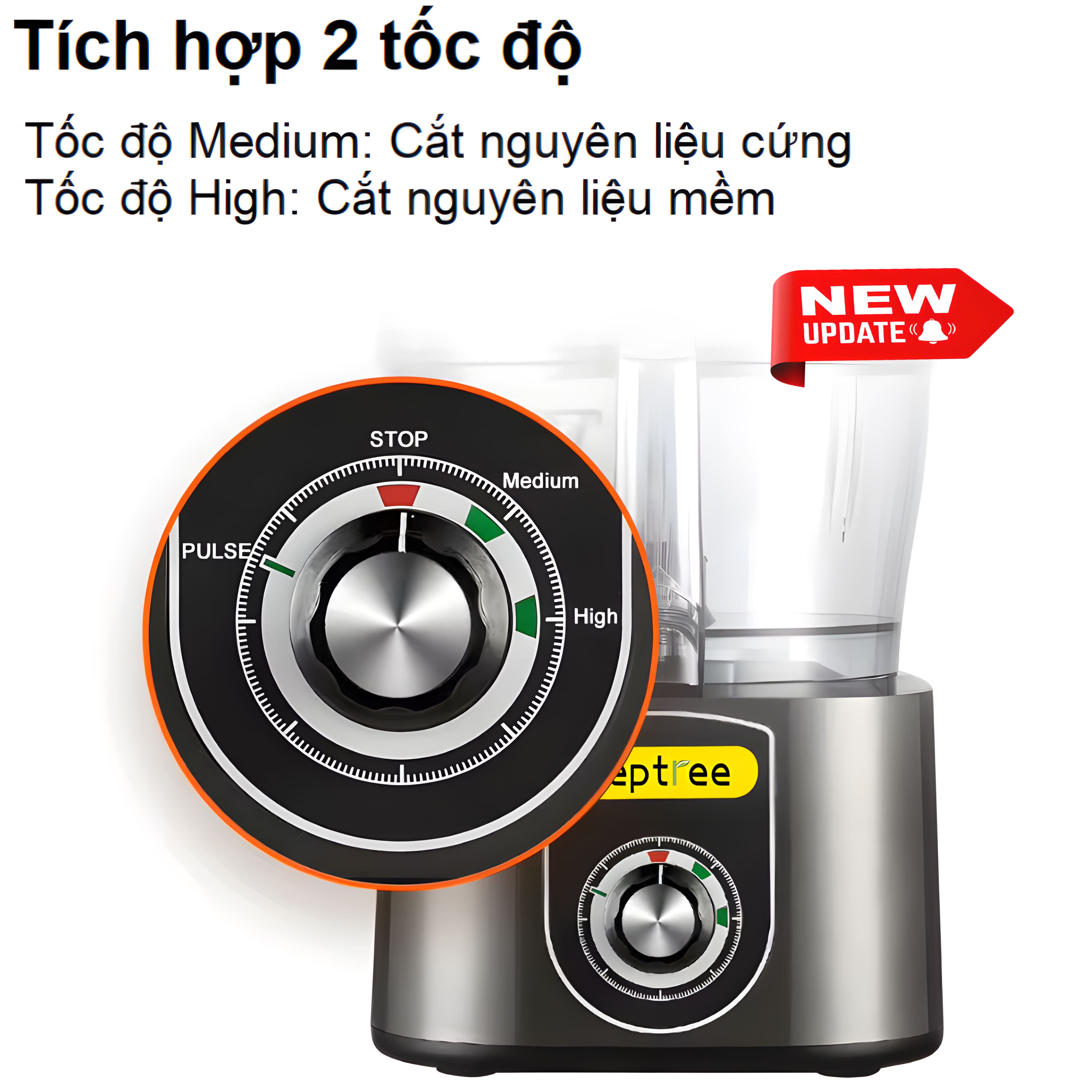Máy thái rau củ quả đa năng chuyên nghiệp thương hiệu Septree ANS-A5, công suất 600W - Hàng Chính Hãng