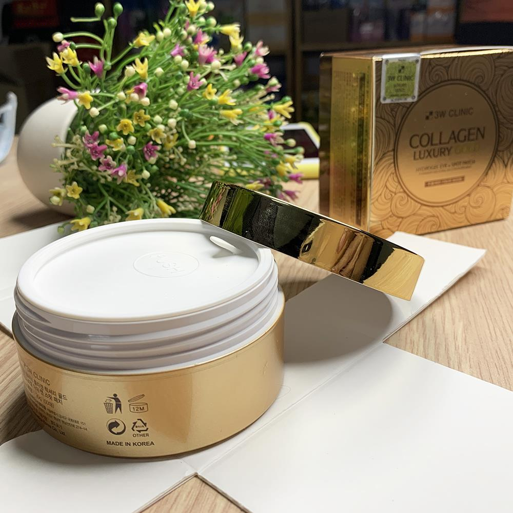 Mặt Nạ Hỗ Trợ Điều Trị Xóa Nhăn Vùng Mắt 3W Clinic Collagen Luxury Gold (90g)