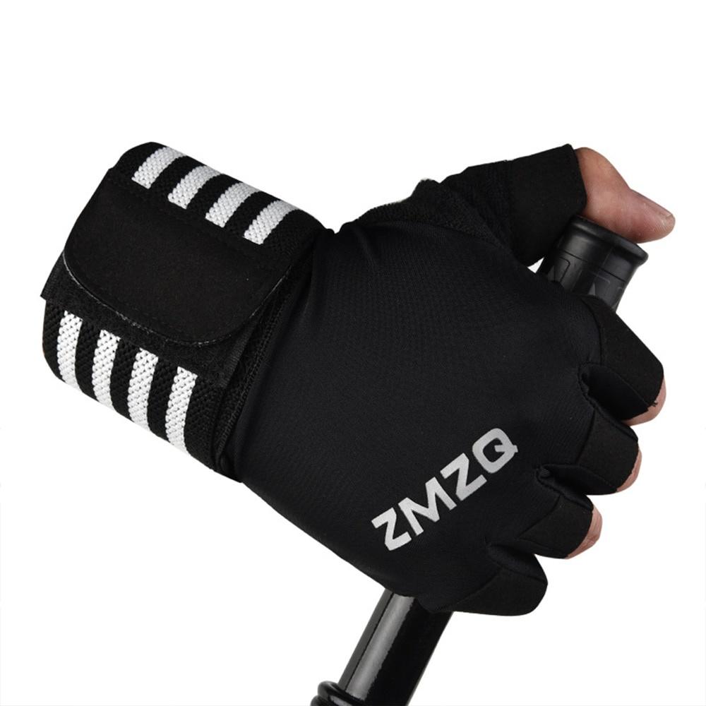 Half Finger Weight Lifting Gloves Heavyweight Dumbbell Horizontal Bar Exercise Wrist Training Fitness Gloves With Wristband