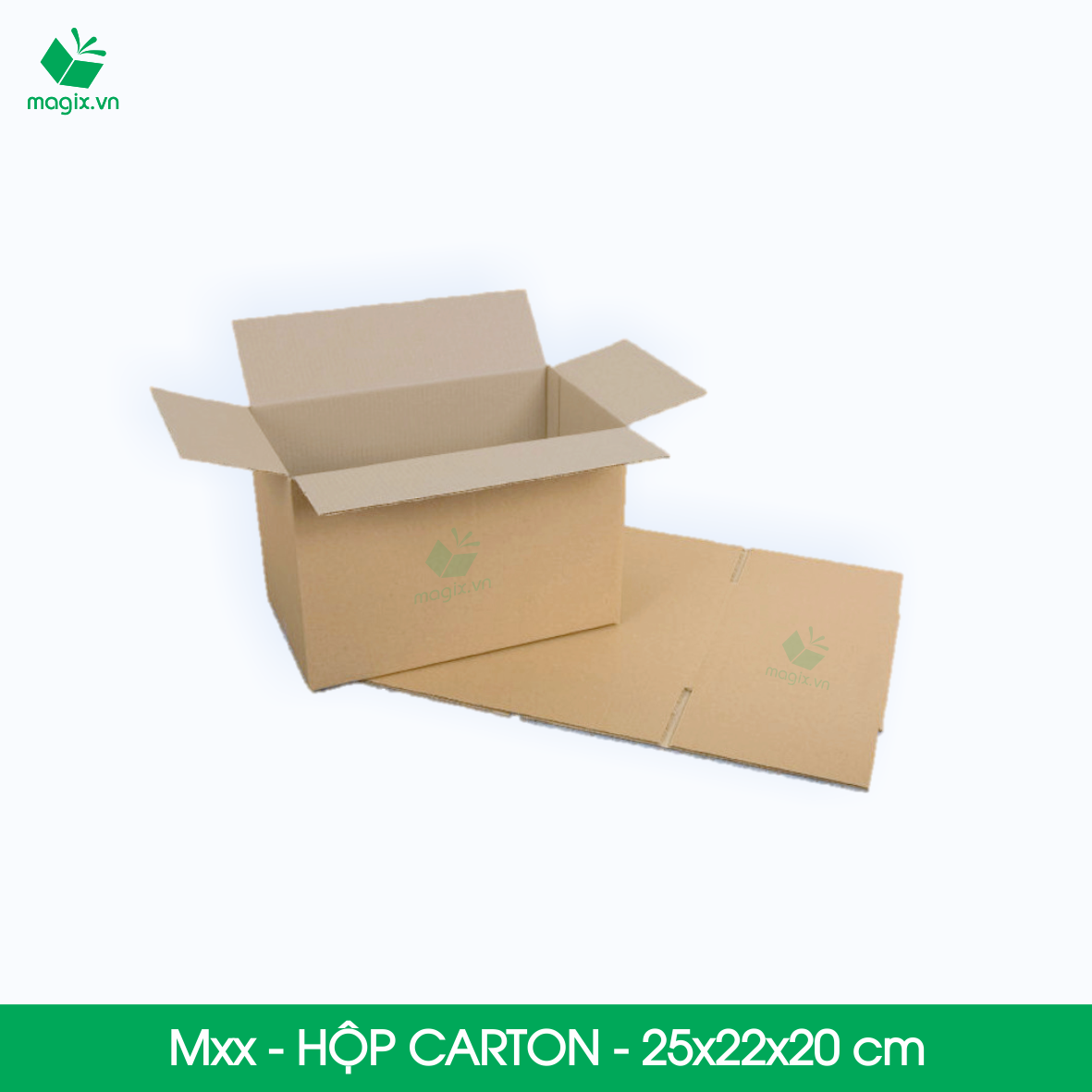 Hộp 25x22x20 cm - Combo 20 thùng hộp carton đóng hàng - tùy chọn chất lượng