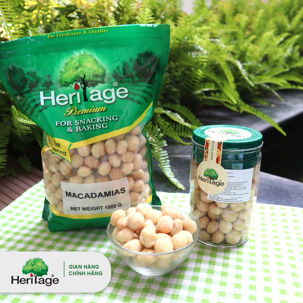 NHÂN HẠT MACADAMIA NGUYÊN HẠT HERITAGE THÁI LAN 1KG