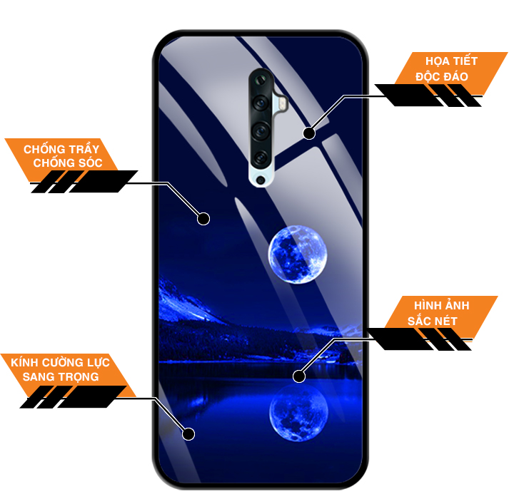 Ốp Lưng Kính Cường Lực Cho Điện Thoại Oppo Reno 2F - 03093 0269 MOON02 - Hàng Chính Hãng