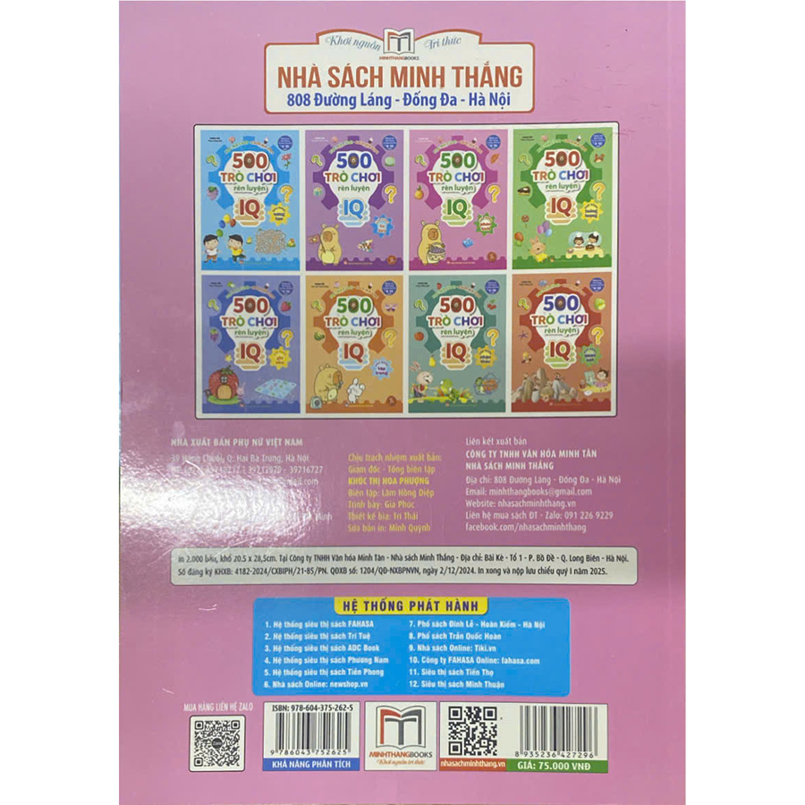 500 trò chơi rèn luyện IQ (4-10 tuổi) - Khả năng phân tích (sách bản quyền)