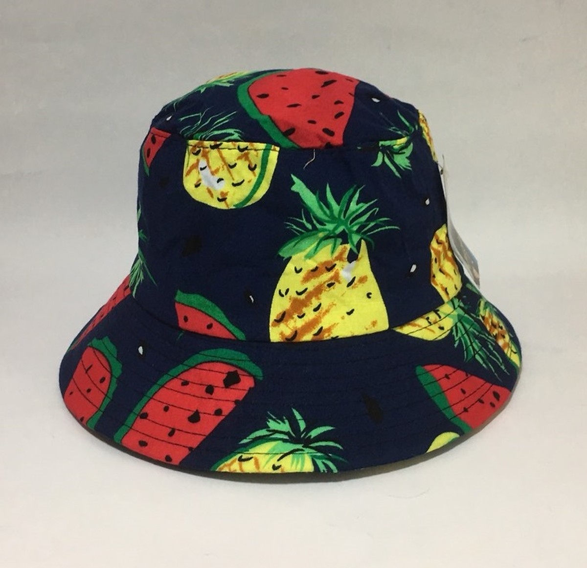 mũ mucket phong cách hàn họa tiết hoa quả
