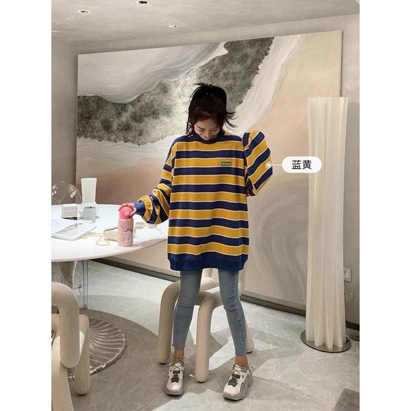 Áo Sweater Kẻ ngang phong cách Ulzzang Hàn Quốc tay dài CoolZ CZ701