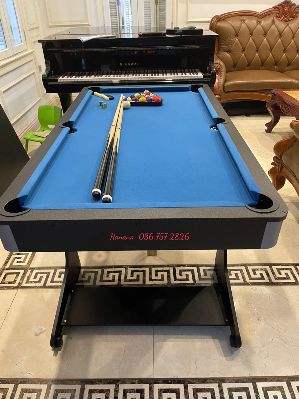 Bàn Bida Cỡ Lớn Kết Hợp Bóng Bàn 2 Trong 1, Đầy Đủ Phụ Kiện, Bi A Lỗ, Bóng Bàn Mini Gia Đình Văn Phòng Kinh Doanh Hanana