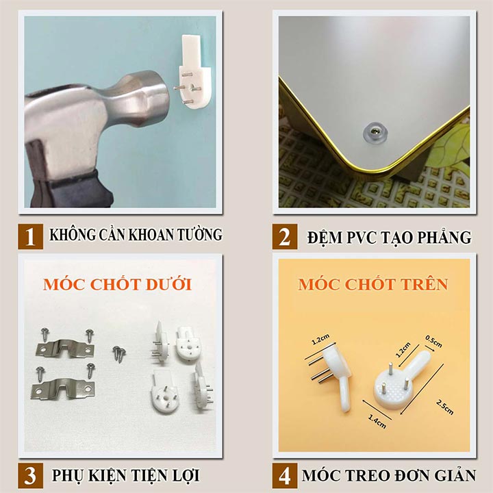 Bộ tranh treo tường 3 tấm trang trí phòng khách, phòng ngủ phong cách mỹ thuật hiện đại chất liệu cán pvc gương:4435L15S