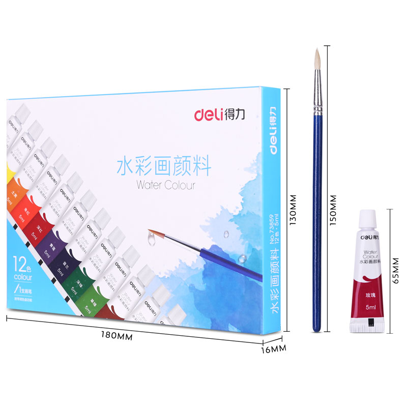 Màu Nước Dạng Tuýp 5Ml Deli - 12 Màu/18 Màu/24 Màu - 73859 / 73860 / 73861