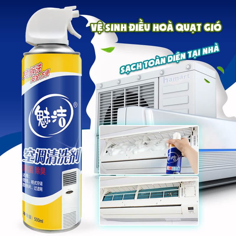 Chai Xịt Máy Lạnh Tạo Bọt 500ML MeiJie Tẩy Rửa Vệ Sinh Điều Hoà Dàn Lạnh Tại Nhà Hiệu Quả