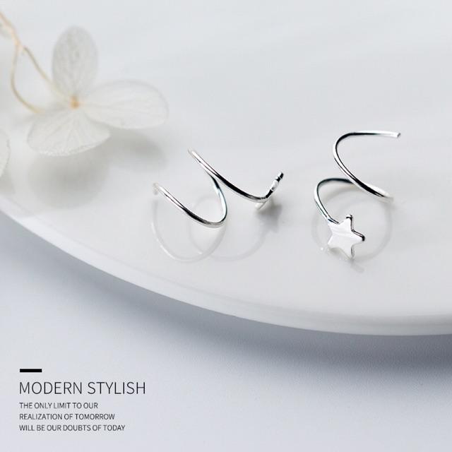 Khuyên tai bạc Ý s925 sao xoắn E6294 - AROCH Jewelry