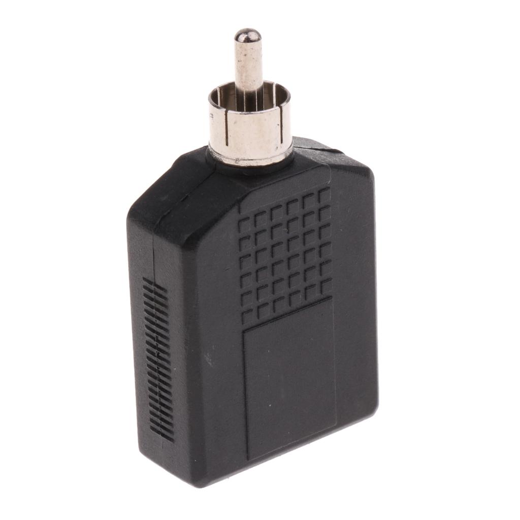 RCA Splitter AV Audio Video Converter 1Male to 2Female Cable Adapter Black