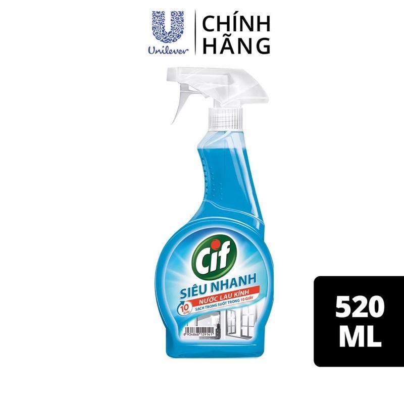 nước lau kính Cif siêu nhanh siêu sạch trong 10s